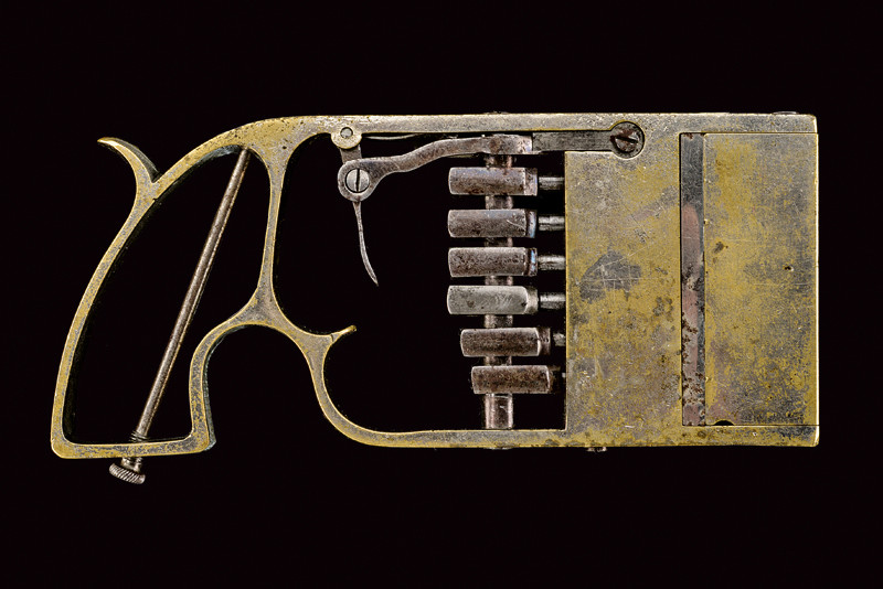 Rarissima pistola pepperbox skeleton