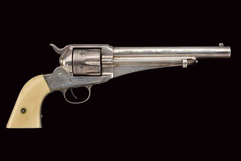 Raro Remington Model 1875 Army six shot single action revolver argentato