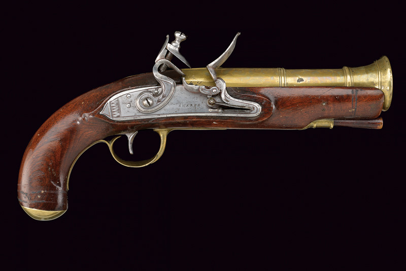 Pistola a pietra focaia da marina di J. Finch