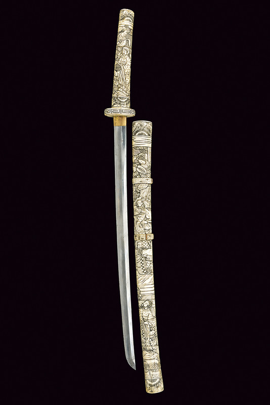 Katana con montatura in osso