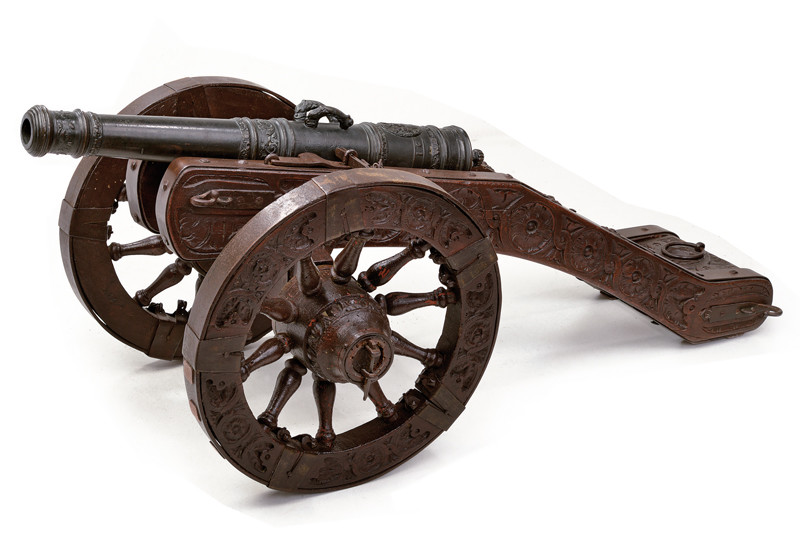 Raro cannoncino datato, con affusto