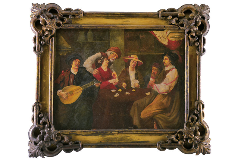 Giocatori di carte e suonatore di mandolino