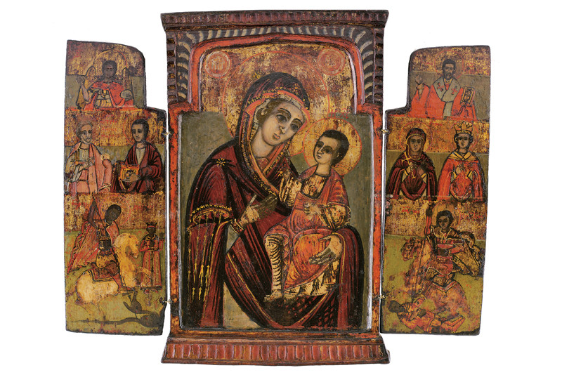 Trittico con la Madre di Dio Odighitria
