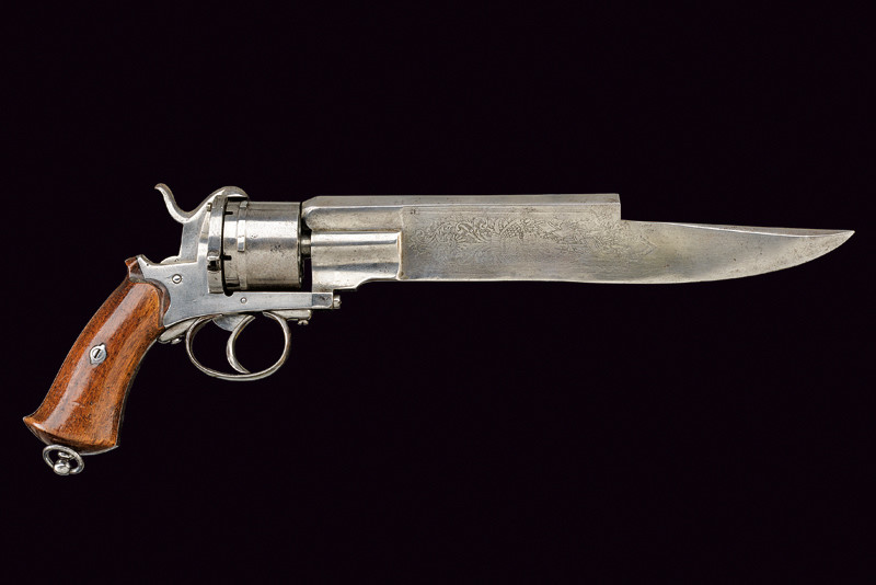 Rarissimo revolver a spillo con coltello 