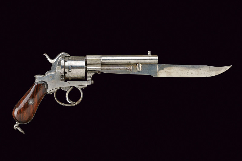 Raro revolver a spillo con coltello