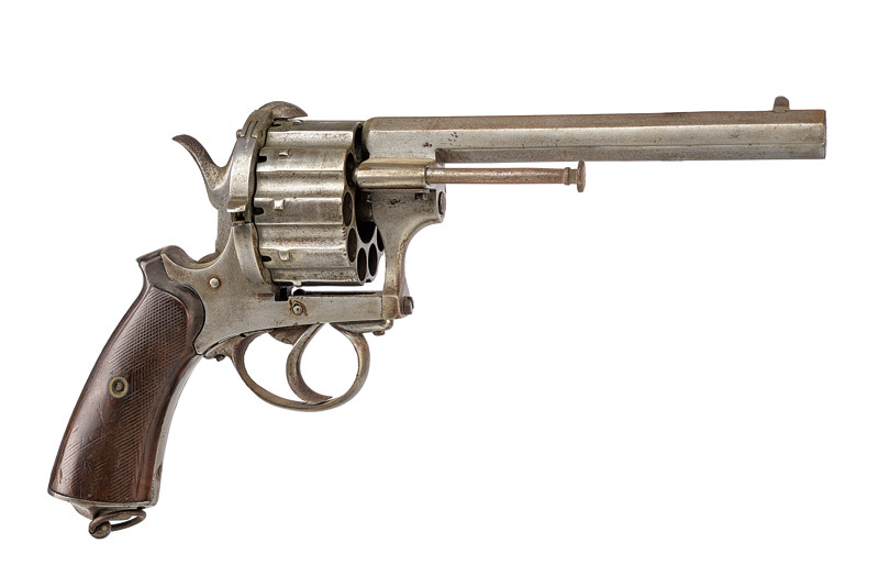 Raro revolver a spillo tipo Lefaucheux a dieci colpi
