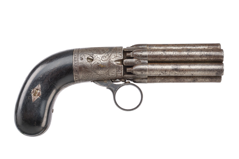 Pepperbox revolver a luminello di Mariette