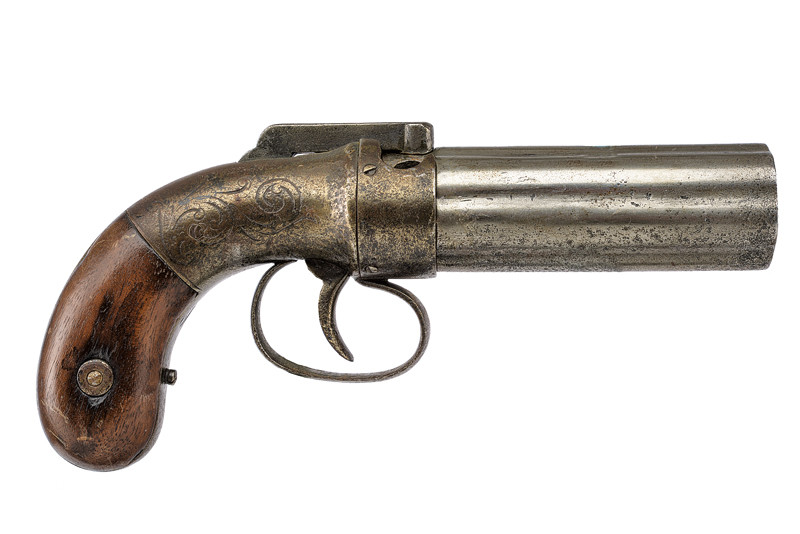 Pepperbox revolver a luminello a sei colpi di Allen and Thurber
