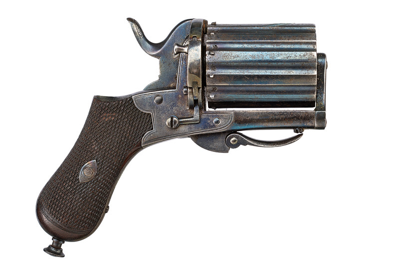 Rarissimo pepperbox revolver a percussione anulare a dodici colpi