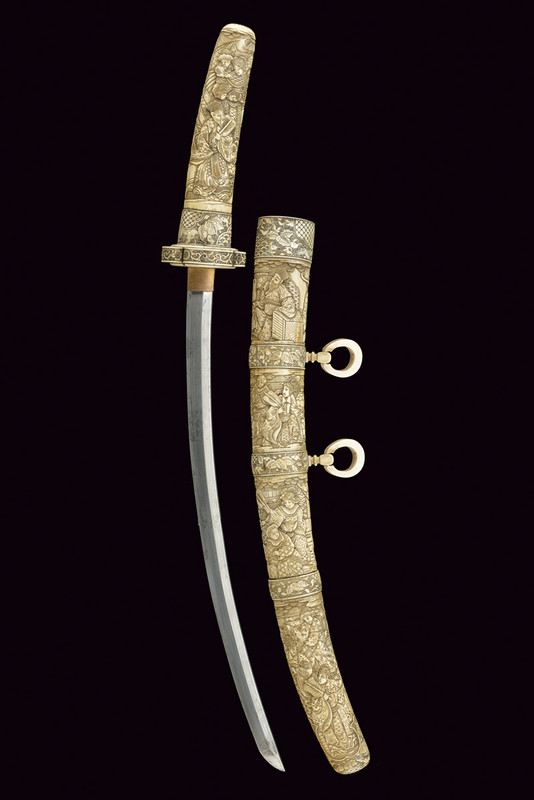 Katana con fornimenti intagliati