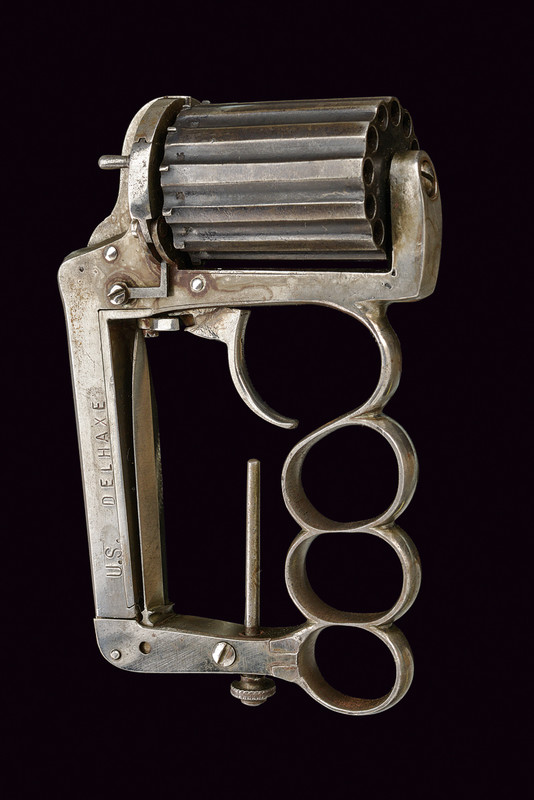 Rarissimo pepperbox revolver a spillo a dodici colpi sul tipo Apache