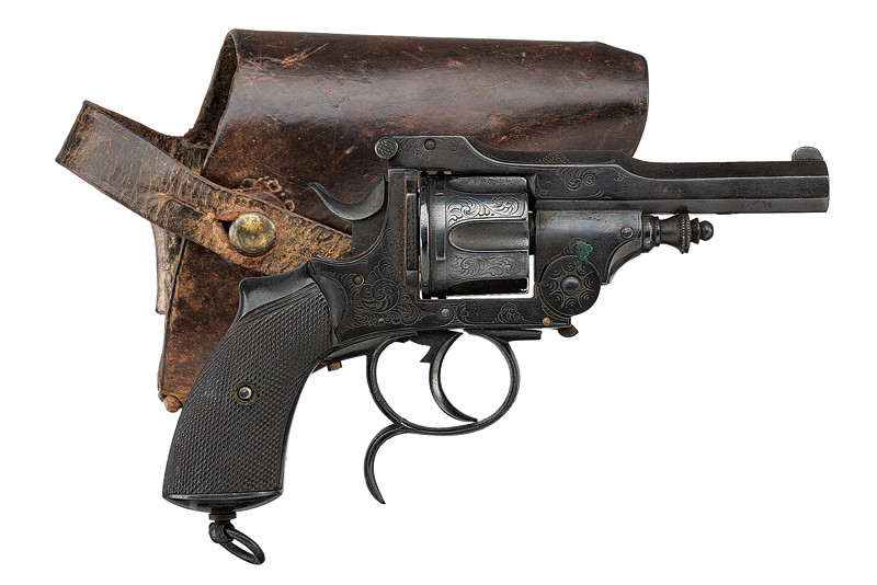 Revolver a percussione centrale sul tipo S&W con fondina
