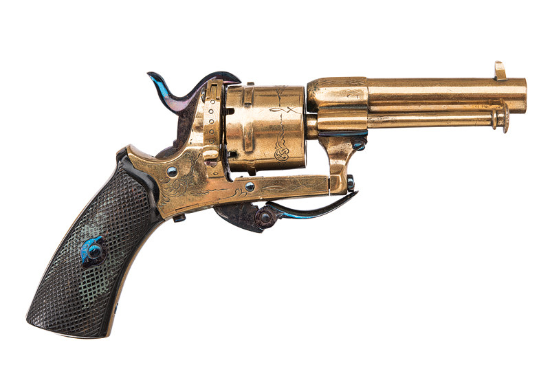Raro revolver a spillo in ottone
