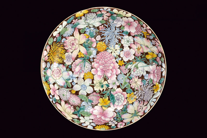 ELEGANTE PIATTO MILLEFIORI IN PORCELLANA