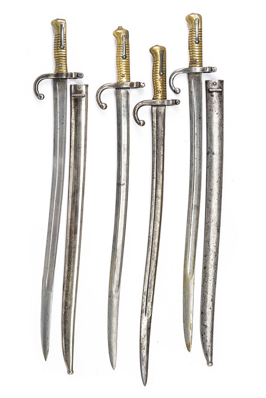 Lotto di quattro baionette Chassepot Mod. 1866