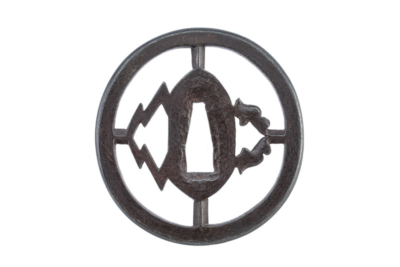 Sukashi marugata tsuba