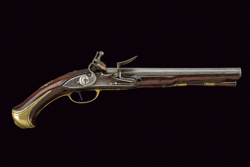 Pistola a pietra focaia firmata G. Nave