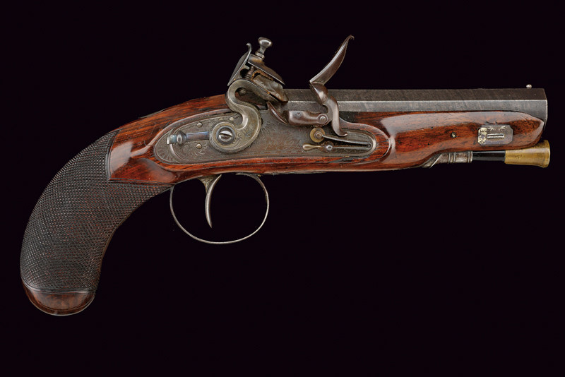 Pistola a pietra focaia da viaggio di Joseph Egg