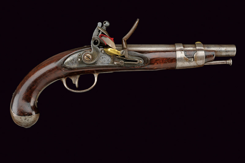 Pistola a pietra focaia militare firmata S. North