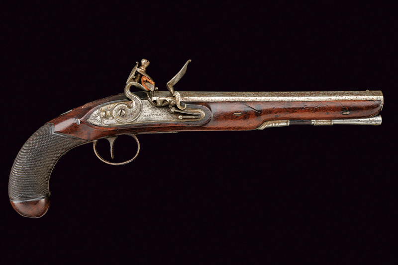 Pistola a pietra focaia firmata Barwick