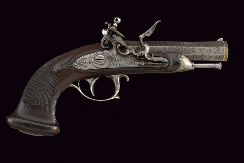 Rarissima pistola da ufficiale a pietra focaia della manifattura Versailles