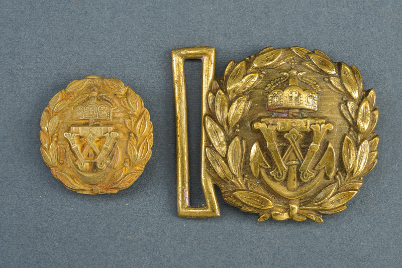 Lotto di due fibbie della marina imperiale