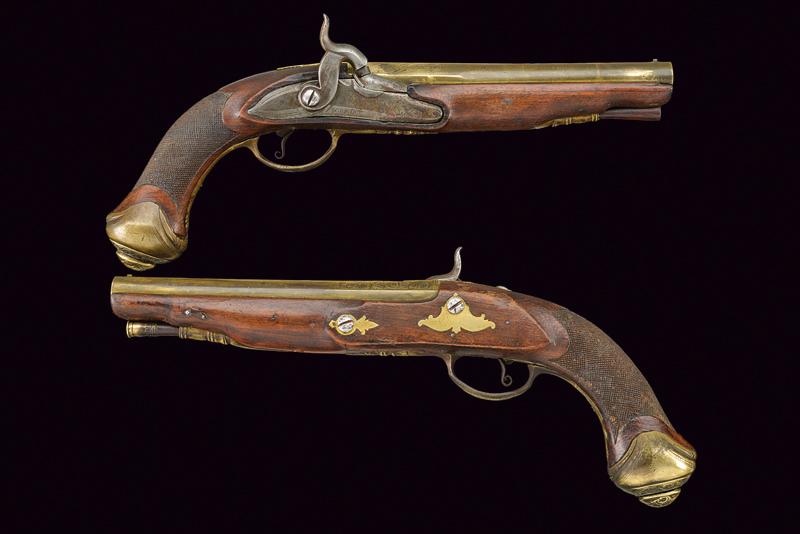 Paio di pistole a luminello firmate "H. Ghiot"