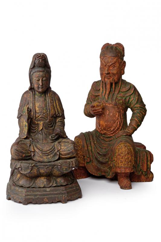 Lotto di due sculture buddiste
