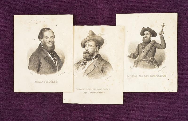Lotto di tre incisioni di personaggi napoletani