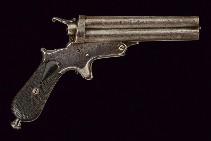 Rara pistola a percussione anulare a quattro canne di Toni