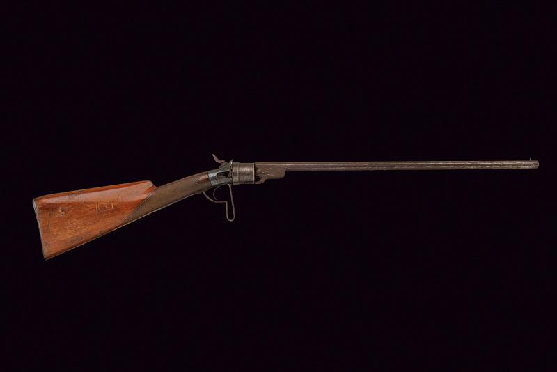 Raro fucile revolver leggero a percussione centrale