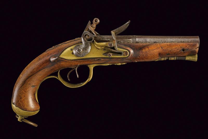 Pistola a pietra focaia a due canne da marina