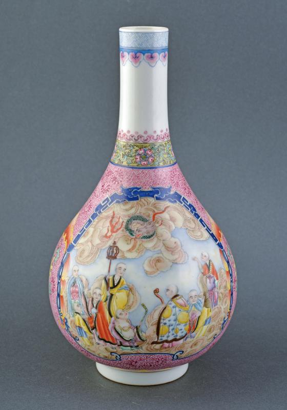 BEL VASO FAMIGLIA ROSA IN PORCELLANA