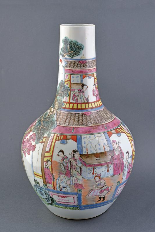 BEL VASO FAMIGLIA ROSA IN PORCELLANA