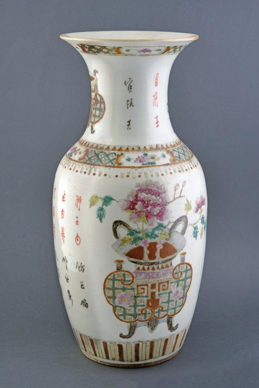 GRANDE VASO FAMIGLIA ROSA IN PORCELLANA
