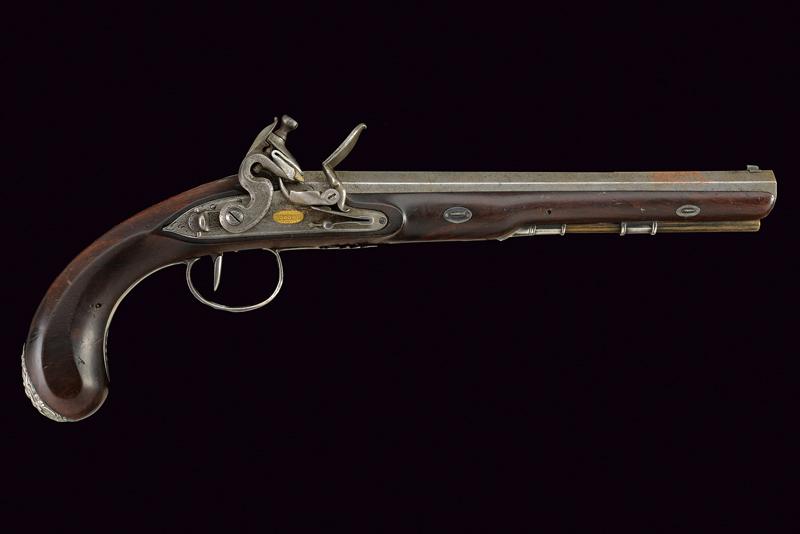 Elegante pistola da duello di Wogdon con fornimenti in argento