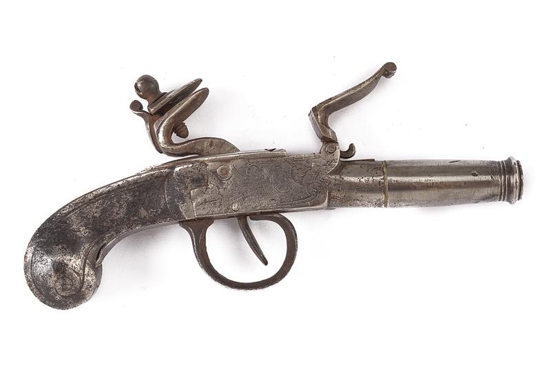 Pistola a pietra focaia interamente in ferro