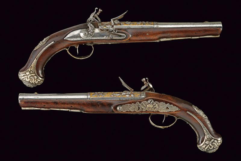 Paio di pistole a pietra focaia di lusso