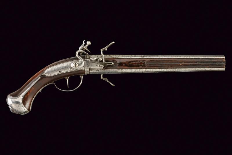 Rara pistola Wender a pietra focaia