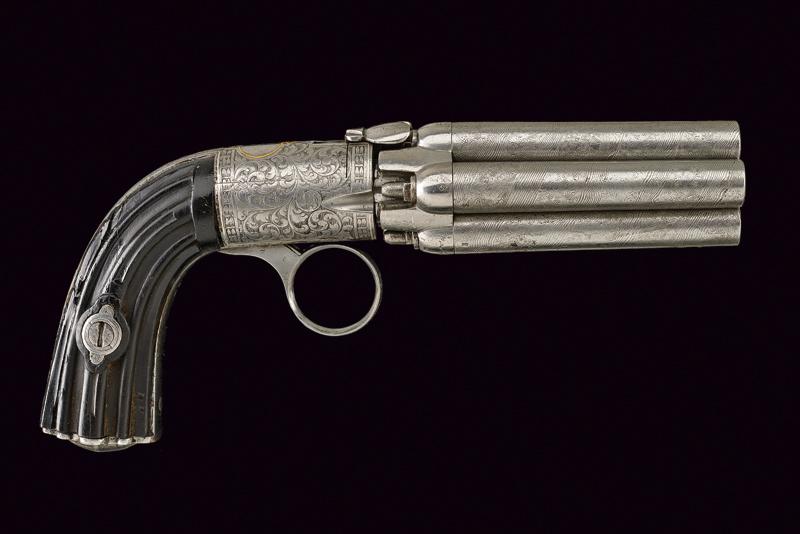 Bellissimo pepperbox revolver a luminello a cinque colpi
