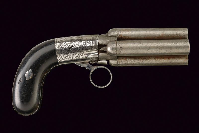 Pepperbox revolver a luminello a quattro colpi di Mariette