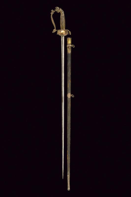Bello spadino con fornimenti in argento, epoca di Francesco I d'Austria (1768 – 1835)
