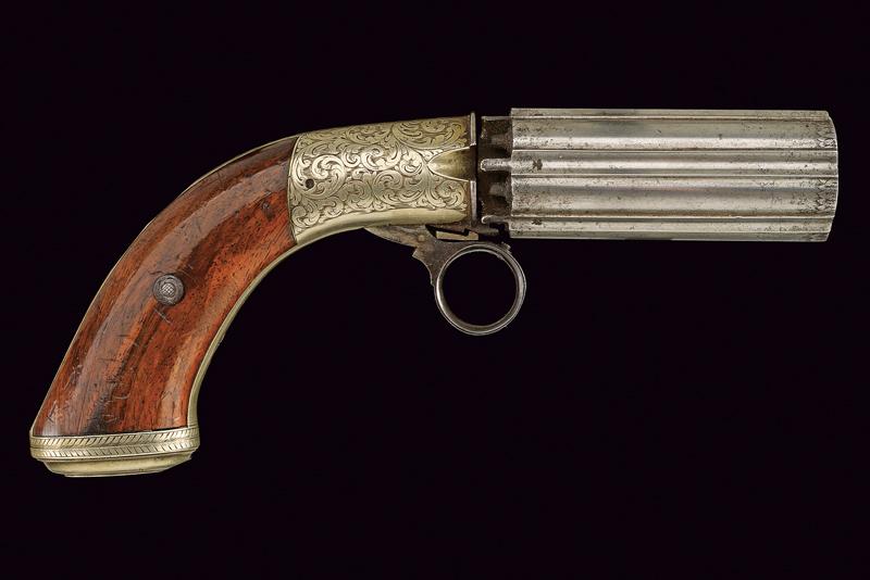Bel pepperbox revolver a luminello a sei canne di Cooper