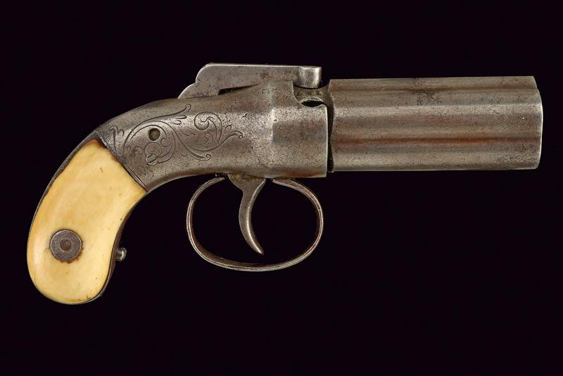 Pepperbox revolver a luminello a cinque canne di Allen & Thurber
