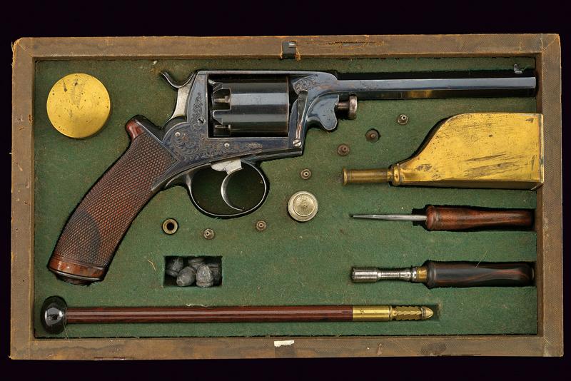 Bel revolver Adams a luminello in cassetta