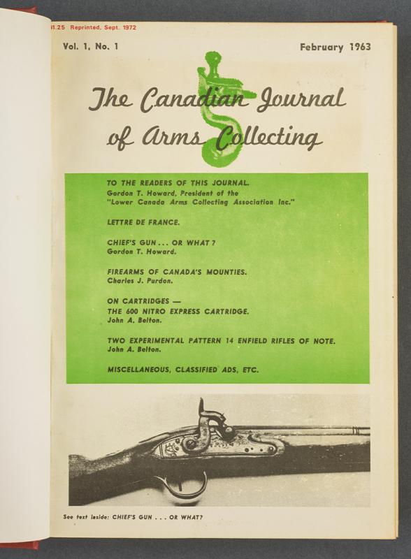 "The Canadian Journal of Arms Collecting"
