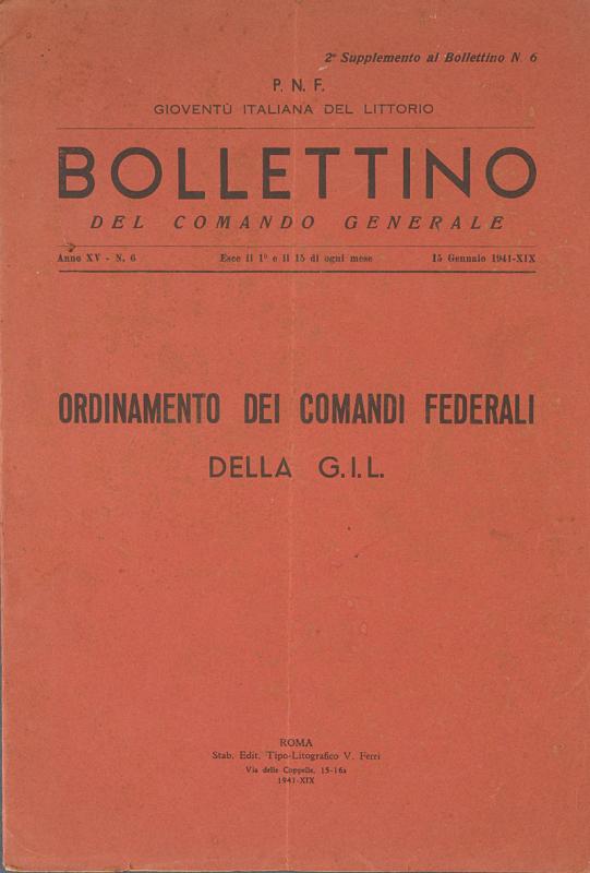 "Ordinamento dei Comandi Federali della GIL"