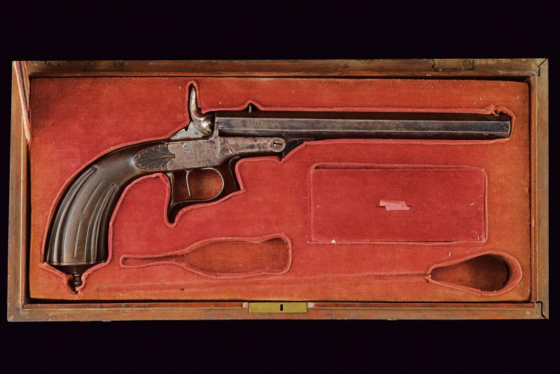 Pistola a retrocarica da sala di Arendt in cassetta