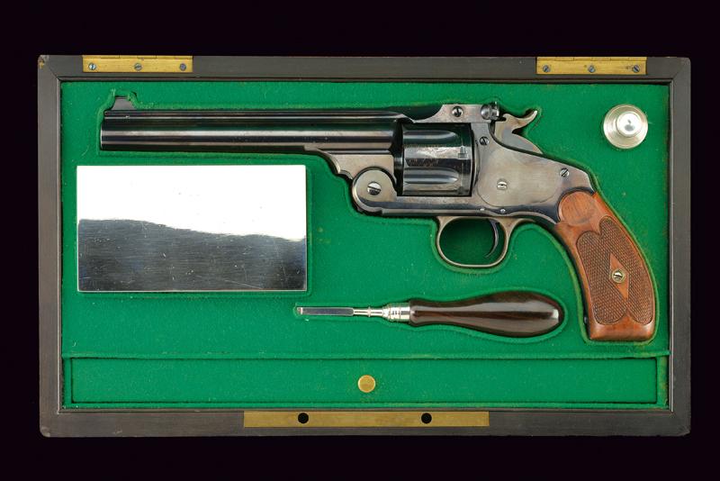 S&W New Model No. 3 Single Action Revolver in cassetta