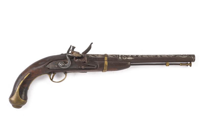 Pistola a pietra focaia in damasco